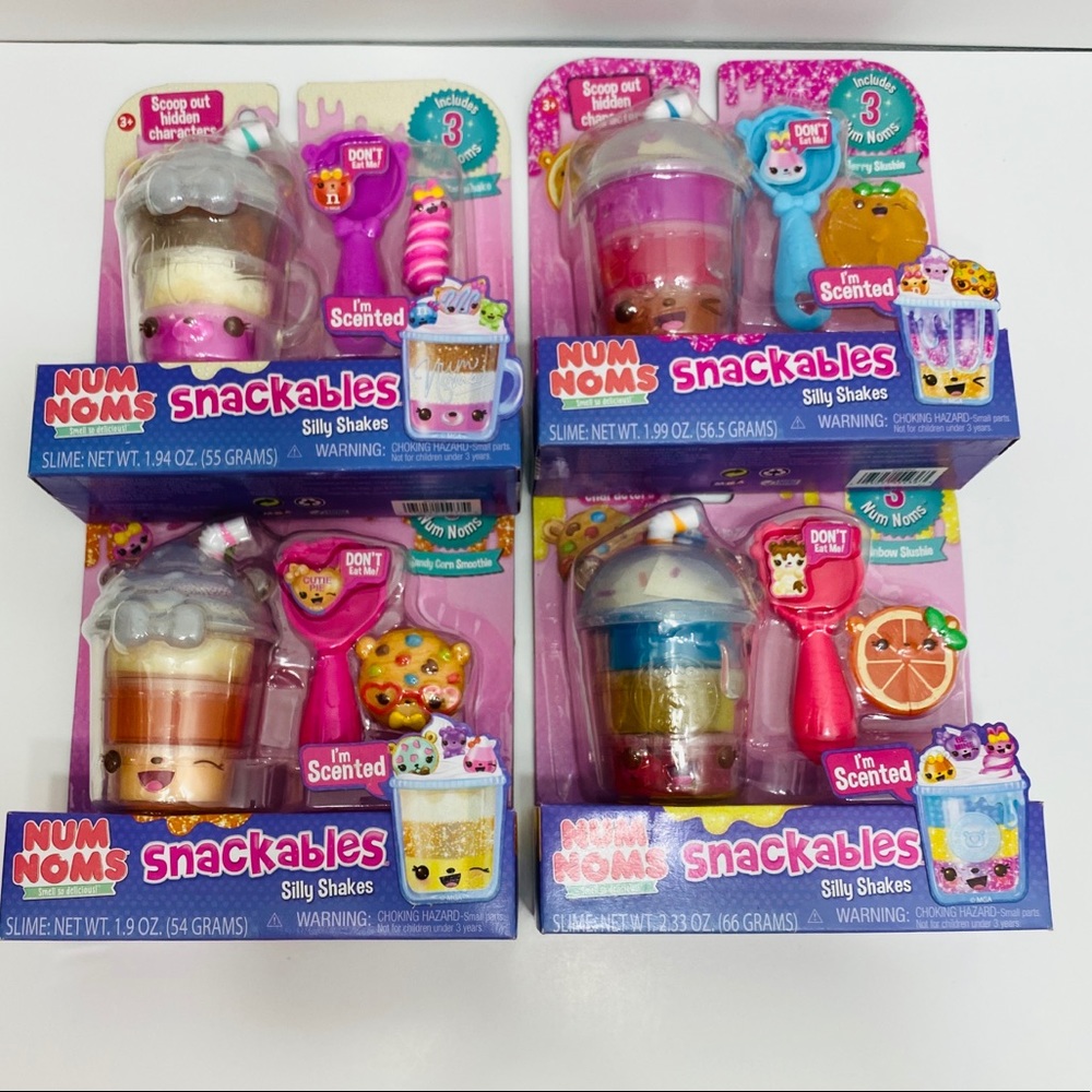 Lot 4 Num Noms Snackables Silly Shakes